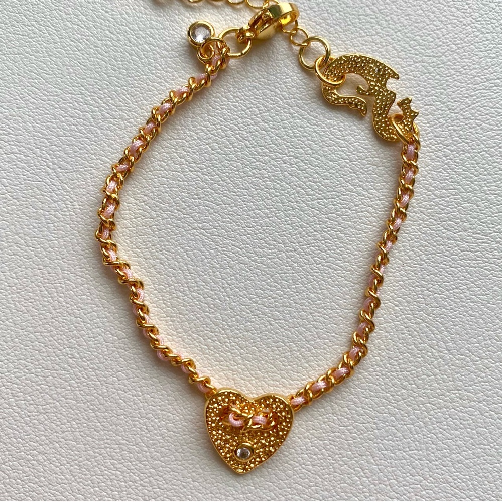 Gold Heart Charm Bracelet